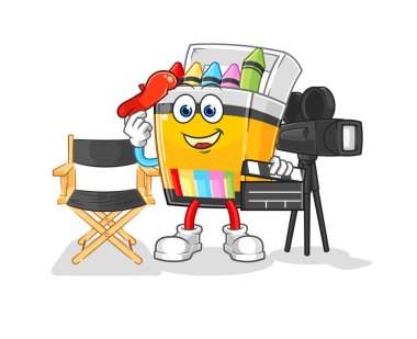 the crayon director mascot. cartoon vecto