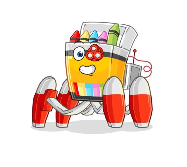 the crayon future robot vector. cartoon characte