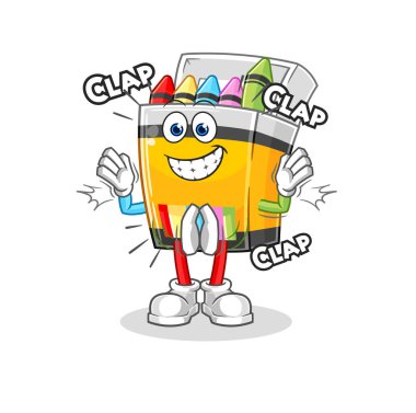 the crayon applause illustration. character vecto