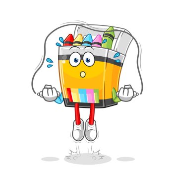 the crayon jump rope exercise. character vecto