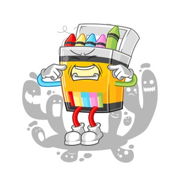 the depressed crayon character. cartoon vecto