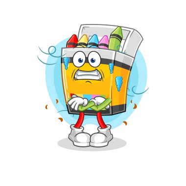 the crayon cold illustration. character vecto