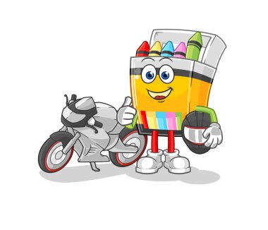 the crayon racer character. cartoon mascot vecto