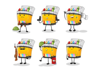 the crayon troops character. cartoon mascot vecto