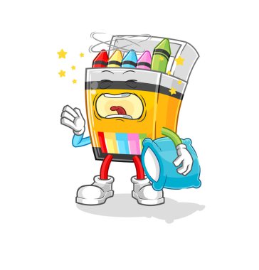 the crayon yawn character. cartoon mascot vecto