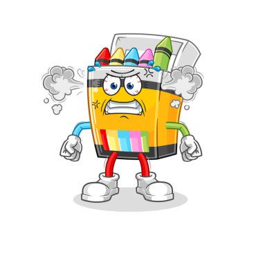 the crayon very angry mascot. cartoon vecto