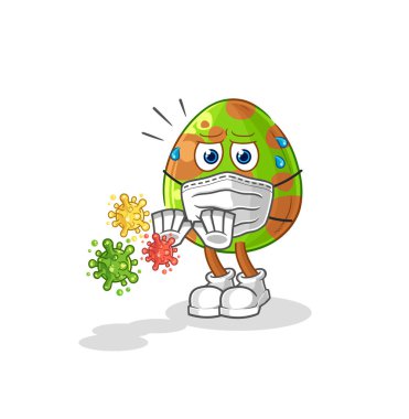 the dinosaur egg refuse viruses cartoon. cartoon mascot vecto