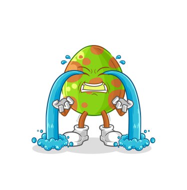 the dinosaur egg crying illustration. character vecto