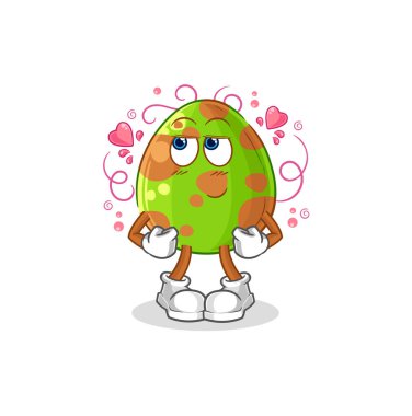 the dinosaur egg shy vector. cartoon characte