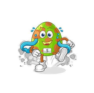 the dinosaur egg runner character. cartoon mascot vecto