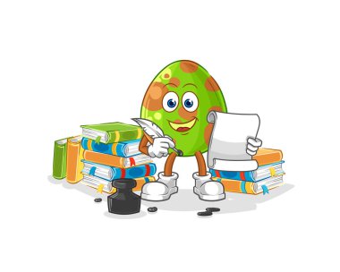 the dinosaur egg writer vector. cartoon characte
