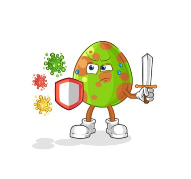 the dinosaur egg against viruses cartoon. cartoon mascot vecto