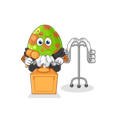 the dinosaur egg judge holds gavel. character vecto