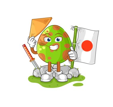 the dinosaur egg japanese vector. cartoon characte