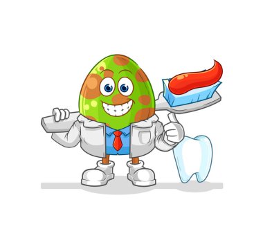 the dinosaur egg dentist illustration. character vecto