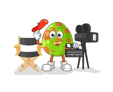 Dinozor yumurta direktörü maskotu. çizgi film vektosu