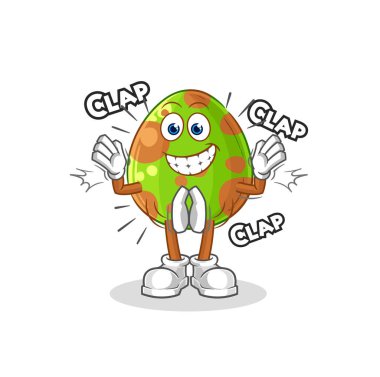 Dinozor yumurtası alkışı. karakter vektosu