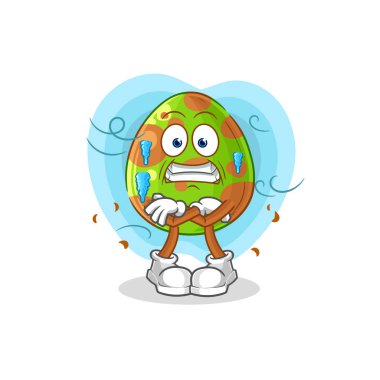 Dinozor yumurtası soğuk çizimi. karakter vektosu