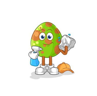 Dinozor yumurtası temizleyici vektörü. karikatür