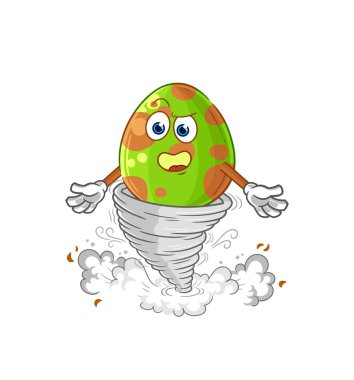 Kasırga çizgi film karakteri vecto 'daki dinozor yumurtası.