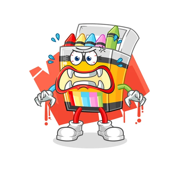 Crayon Monster Vector Cartoon Characte — Vetor de Stock
