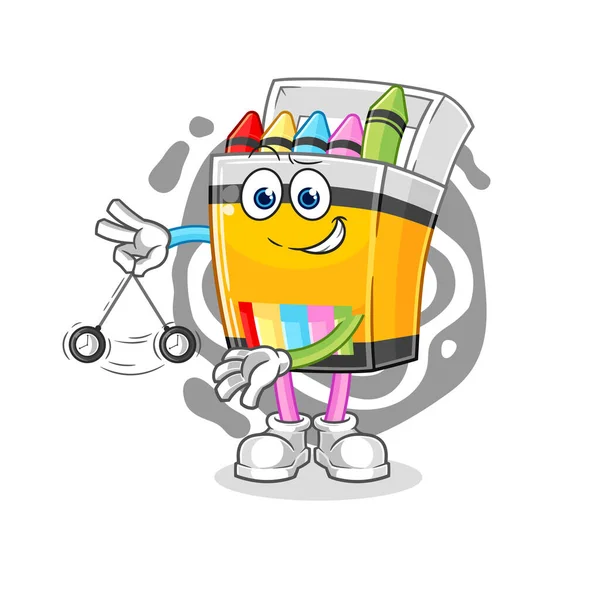 Crayon Hypnotizing Cartoon Cartoon Mascot Vecto — Vector de stock