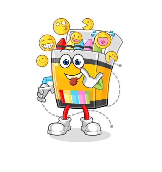Crayon Laugh Mock Character Cartoon Mascot Vecto — Wektor stockowy