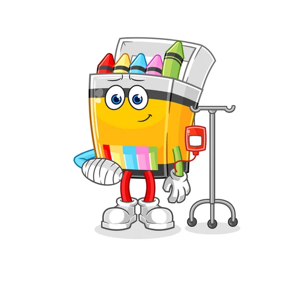 Crayon Sick Illustration Character Vecto — Vector de stock