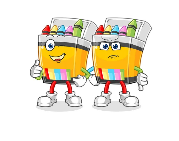 Crayon Thumbs Thumbs Cartoon Mascot Vecto — Vector de stock
