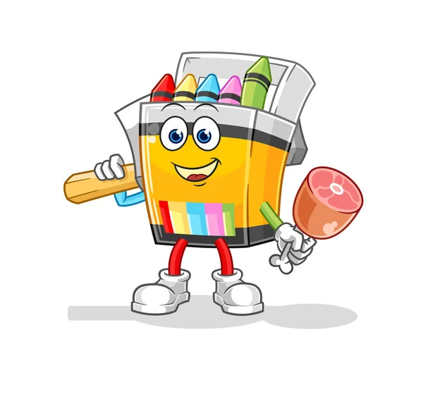 Crayon Butcher Illustration Character Vecto — Archivo Imágenes Vectoriales