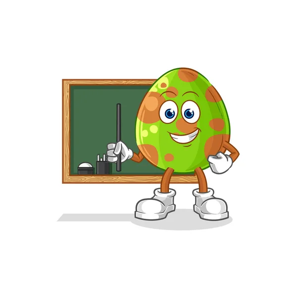 Dinosaur Egg Teacher Vector Cartoon Characte — Stock Vector