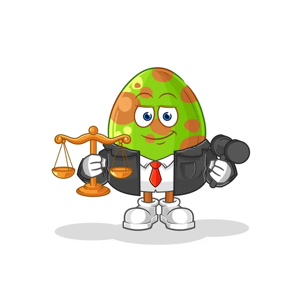 Dinosaur Egg Lawyer Cartoon Cartoon Mascot Vecto — Stock Vector