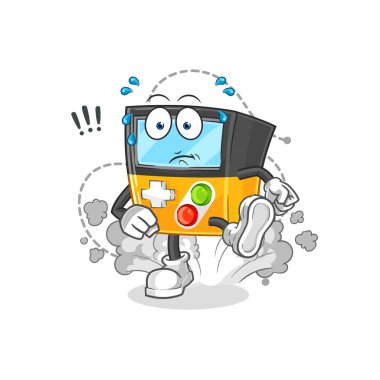the gameboy running illustration. character vecto