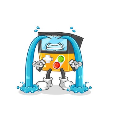 the gameboy crying illustration. character vecto