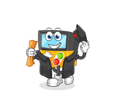 the gameboy graduation vector. cartoon characte