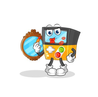 the gameboy make up mascot. cartoon vecto