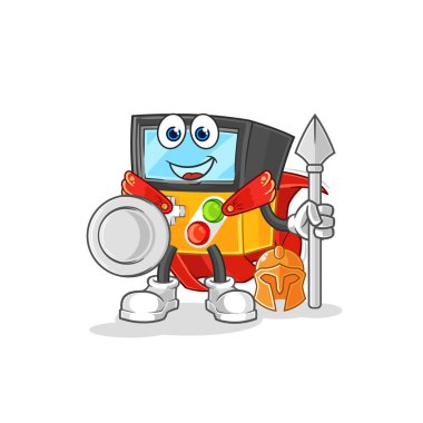 the gameboy spartan character. cartoon mascot vecto