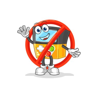 the say no to gameboy mascot. cartoon vecto