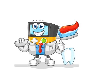the gameboy dentist illustration. character vecto