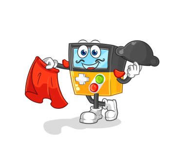 the gameboy matador with red cloth illustration. character vecto