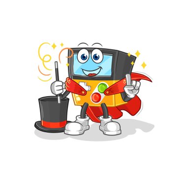 the gameboy magician illustration. character vecto