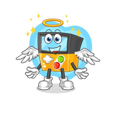 the gameboy angel with wings vector. cartoon characte