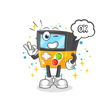 the gameboy agree mascot. cartoon vecto