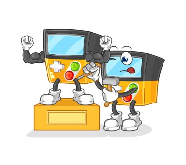 the gameboy sculptor character. cartoon mascot vecto