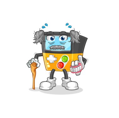 the gameboy white haired old man. character vecto