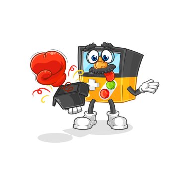 the gameboy prank glove in the box. cartoon masco