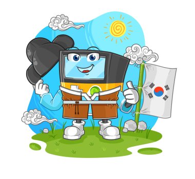 the gameboy korean culture vector. cartoon characte