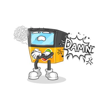 the gameboy very pissed off illustration. character vecto