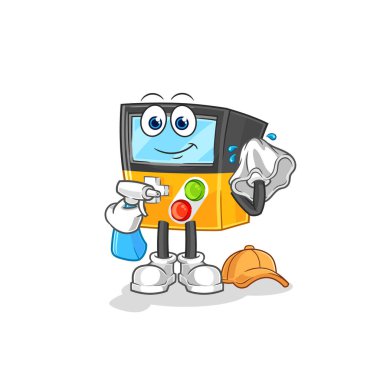 the gameboy cleaner vector. cartoon characte