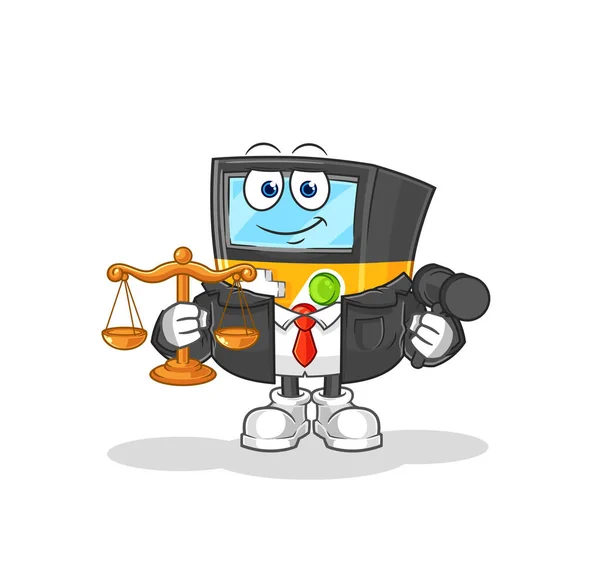 Gameboy Lawyer Cartoon Cartoon Mascot Vecto — Stock Vector